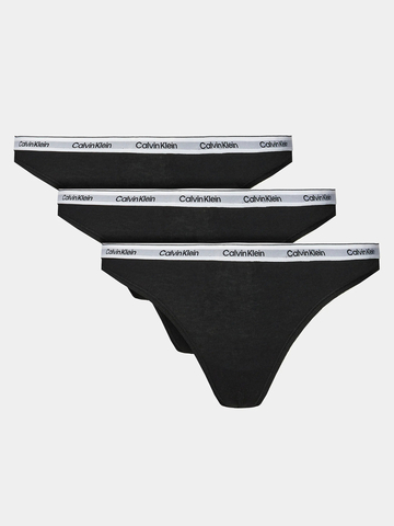 Calvin Klein dámske čierne tangá 3pack