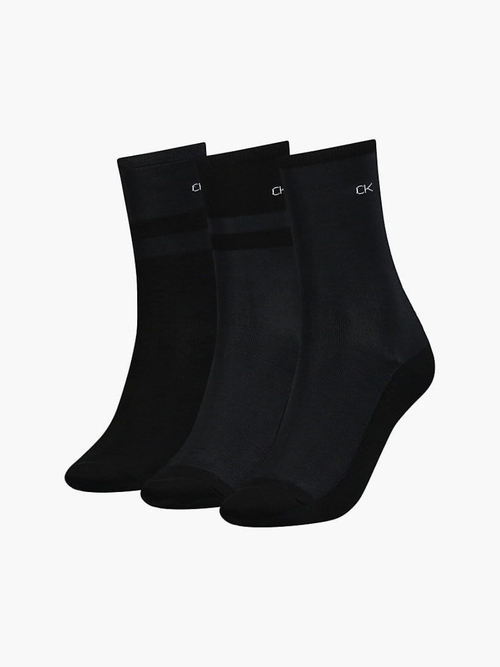 Calvin Klein dámske čierne ponožky 3 pack