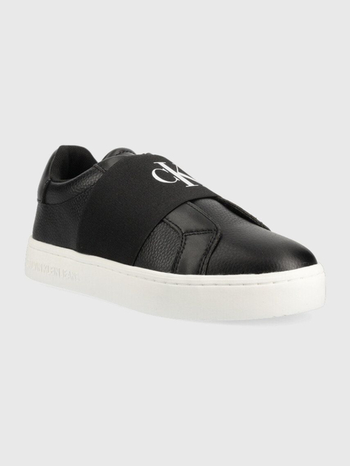 Calvin Klein dámske čierne kožené tenisky CLASSIC CUPSOLE RIBBON LTH