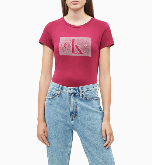 Calvin Klein dámske bordové tričko Monogram