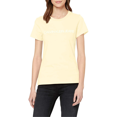 Calvin Klein dámske svetložlté tričko Logo