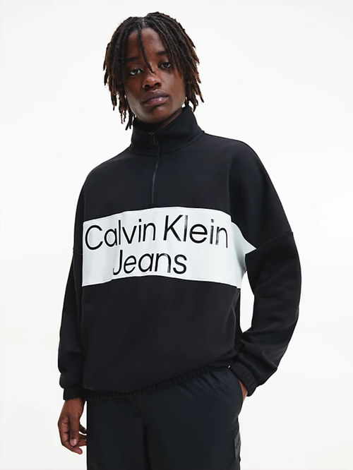 Calvin Klein pánska čierna mikina COLORBLOCK ZIP