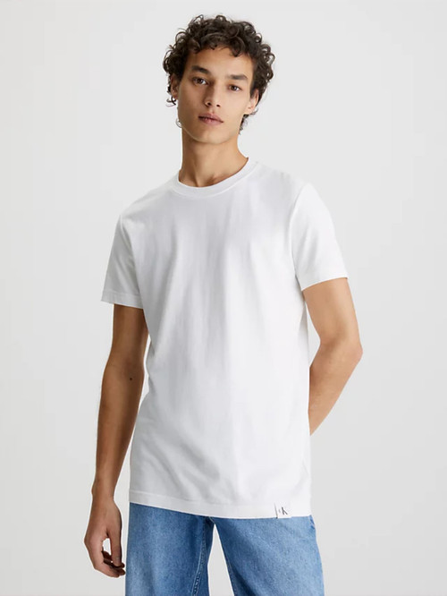 Calvin Klein pánske biele tričko LOGO TAB