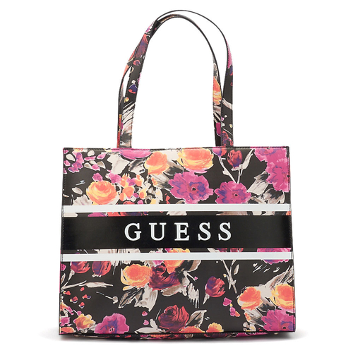 Guess dámska čierna kabelka s kvetinovým vzorom
