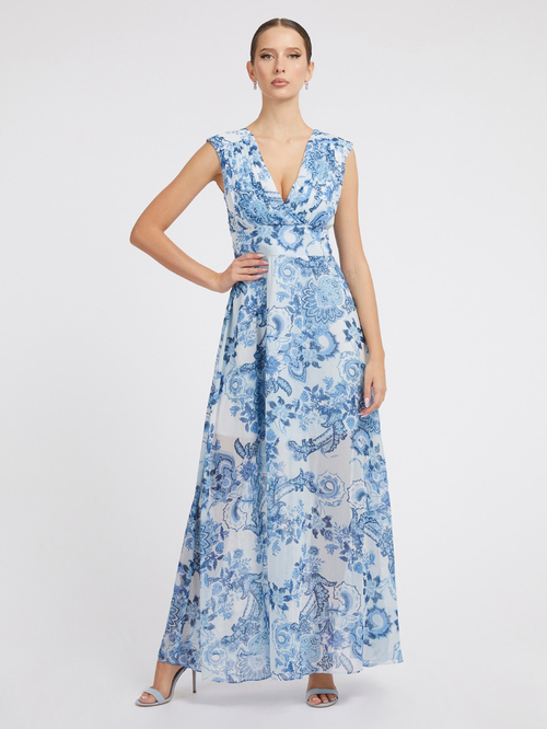 Guess dámske kvetované modré šaty