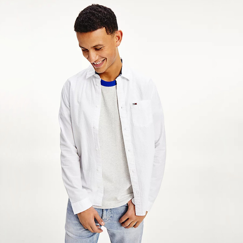 Tommy Jeans pánska biela košeľa