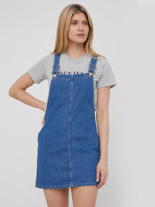 Pepe Jeans dámske modré džínsové šaty