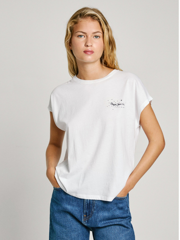 Pepe Jeans dámske biele tričko LORENA