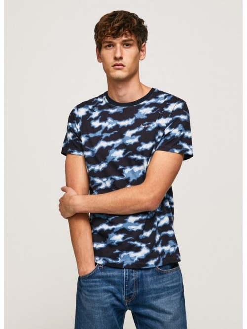 Pepe Jeans pánske modro biele tričko