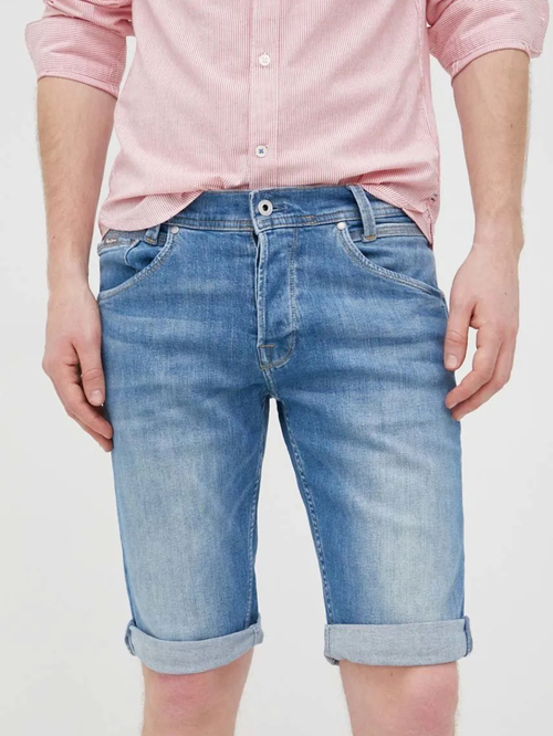 Pepe Jeans pánske modré džínsové šortky