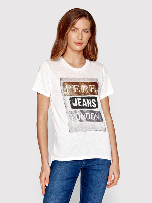 Pepe Jeans dámske biele tričko