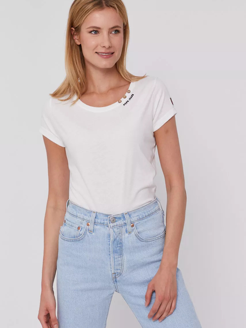 Pepe Jeans dámske biele tričko RAGY