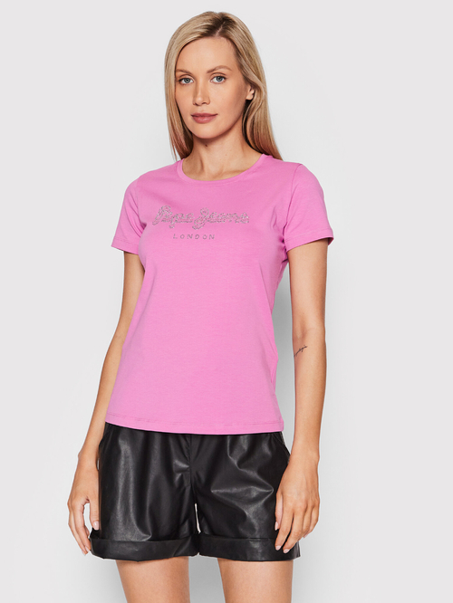 Pepe Jeans dámske ružové tričko BEATRICE