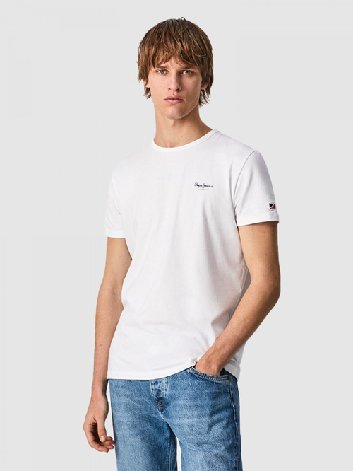 Pepe Jeans pánske biele tričko Basic