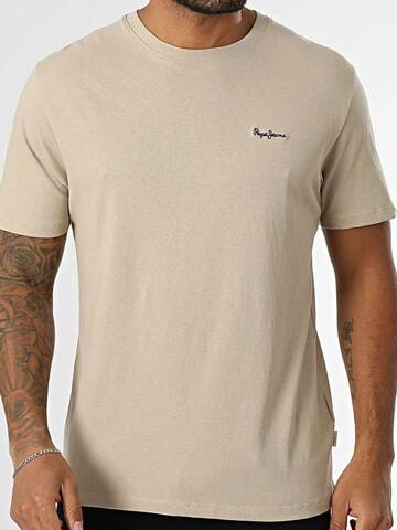 Pepe Jeans pánske béžové tričko Contrast