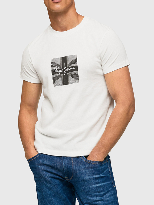 Pepe Jeans pánske biele tričko SAGE