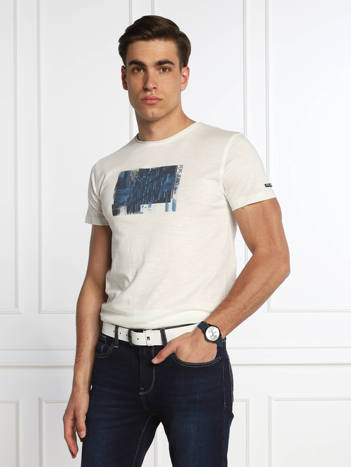 Pepe Jeans pánske biele tričko Sherlock