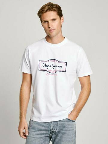 Pepe Jeans pánske biele tričko Daxton