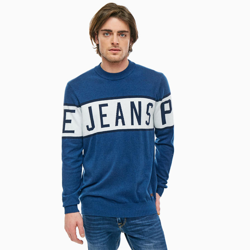 Pepe Jeans pánsky modrý sveter Downing