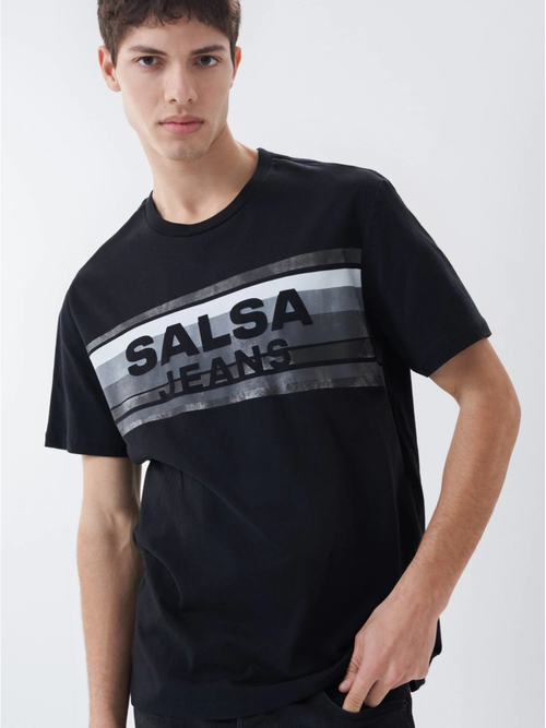 Salsa Jeans pánske čierne tričko