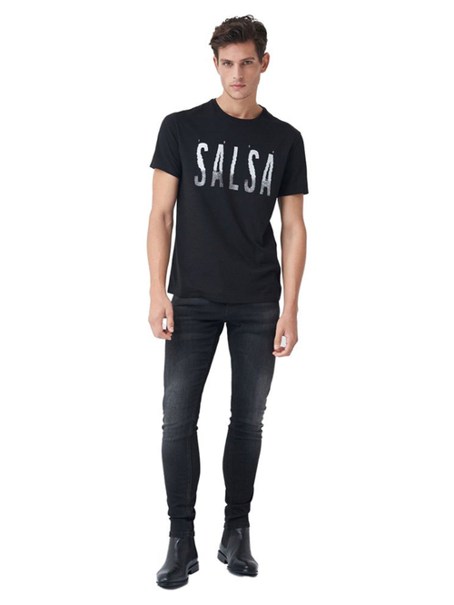 Salsa Jeans pánske čierne tričko