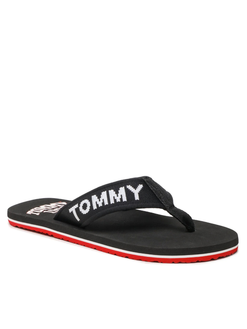 Tommy Jeans pánske čierne žabky