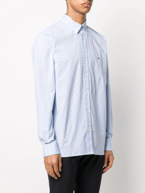 Tommy Hilfiger pánska modrá pruhovaná košeľa