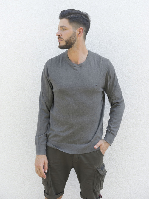 Tommy Hilfiger pánsky šedý sveter