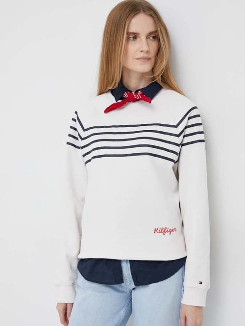 Tommy Hilfiger dámska krémová mikina