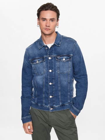 Tommy Jeans pánska modrá džínsová bunda