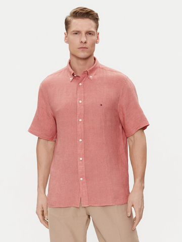 Tommy Hilfiger pánska ľanová ružová košeľa 