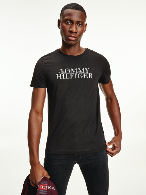 Tommy Hilfiger pánske čierne tričko