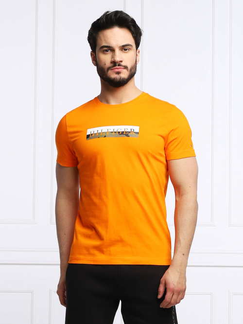 Tommy Hilfiger pánske oranžové tričko