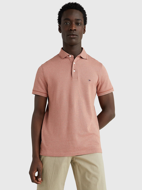Tommy Hilfiger pánske hnedé polo tričko Mouline