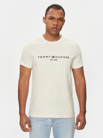 Tommy Hilfiger pánske krémové tričko Logo