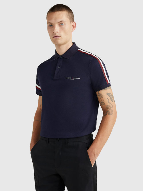 Tommy Hilfiger pánske tmavo modré polotričko