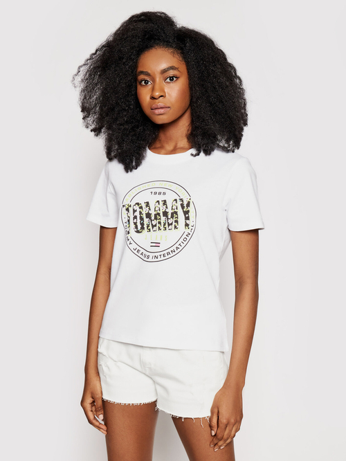 Tommy Jeans dámske biele tričko Floral