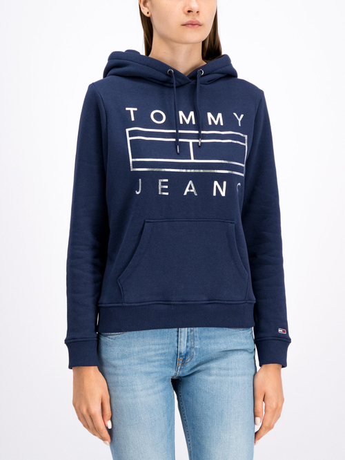 Tommy jeans dámska tmavo modrá mikina s kapucňou Hoodie