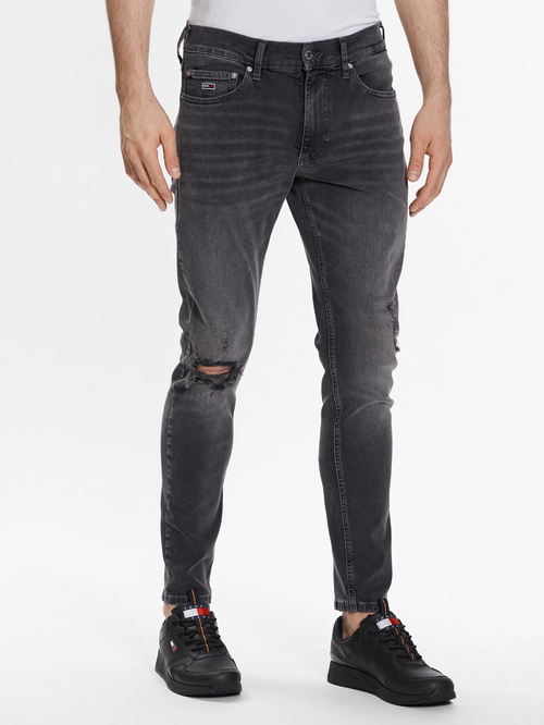 Tommy Jeans pánske tmavo šedé džínsy SCANTON