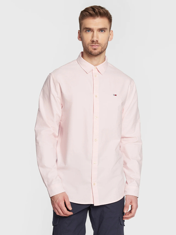Tommy Jeans pánska ružová košeľa