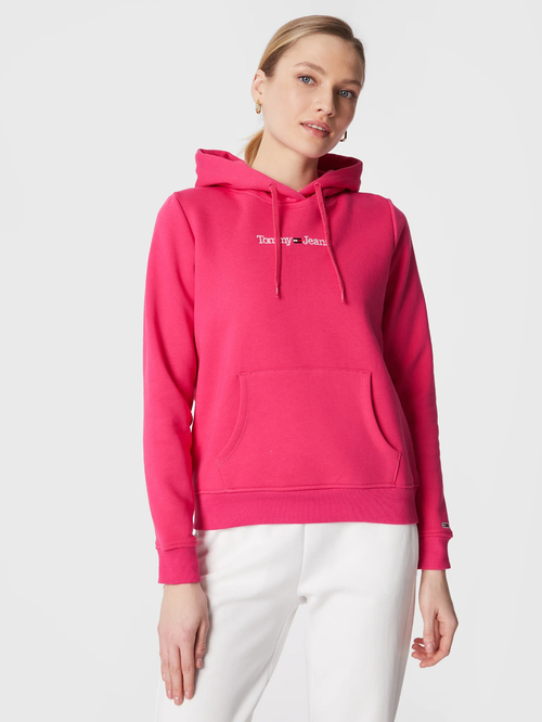 Tommy Jeans dámska ružová mikina SERIF LINEAR HOODIE
