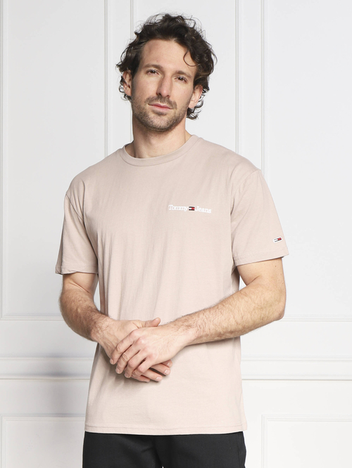 Tommy Jeans pánske béžové tričko