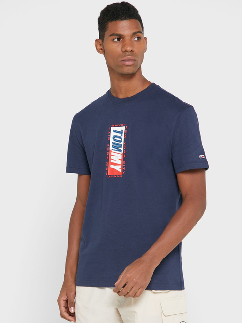 Tommy Jeans pánske tmavomodré tričko