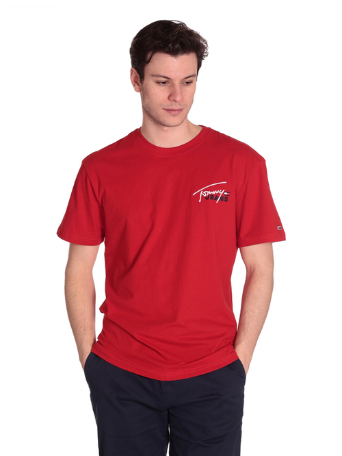 Tommy Jeans pánske červené tričko.
