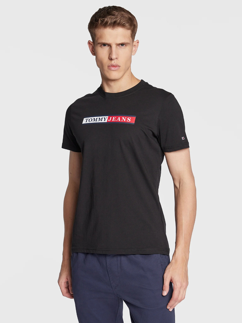 Tommy Jeans pánske čierne tričko Essential