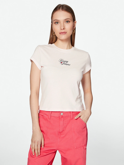 Tommy Jeans dámske svetlo ružové tričko