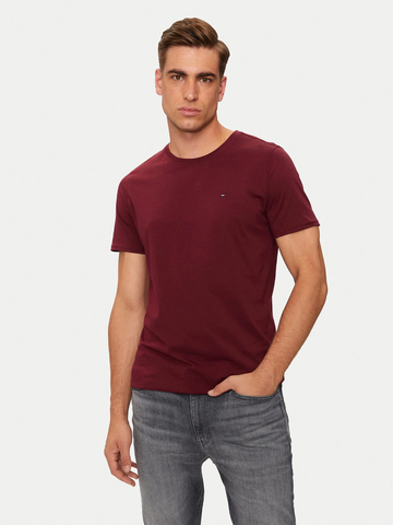Tommy Jeans pánske vínové tričko