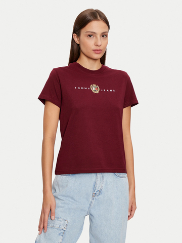 Tommy Jeans dámske vínové tričko