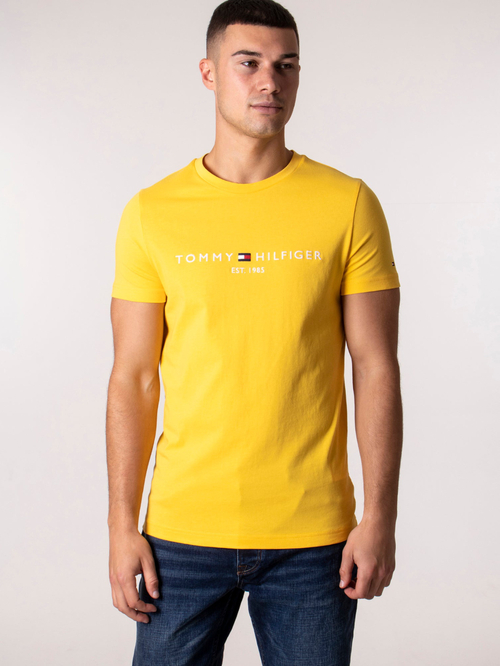 Tommy Hilfiger pánske žlté tričko Logo