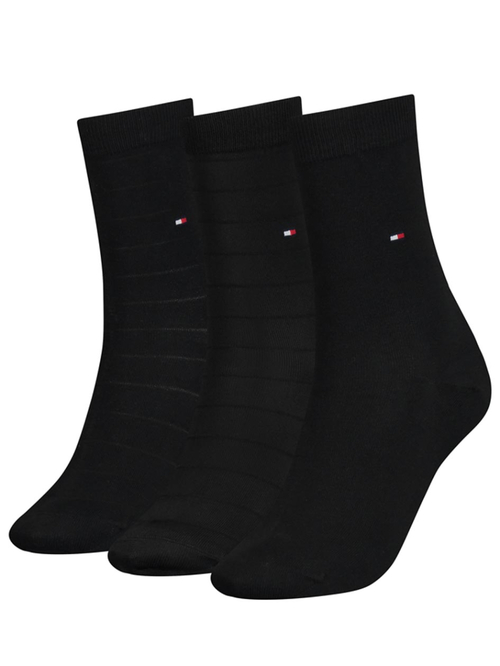 Tommy Hilfiger dámske čierne ponožky 3 pack